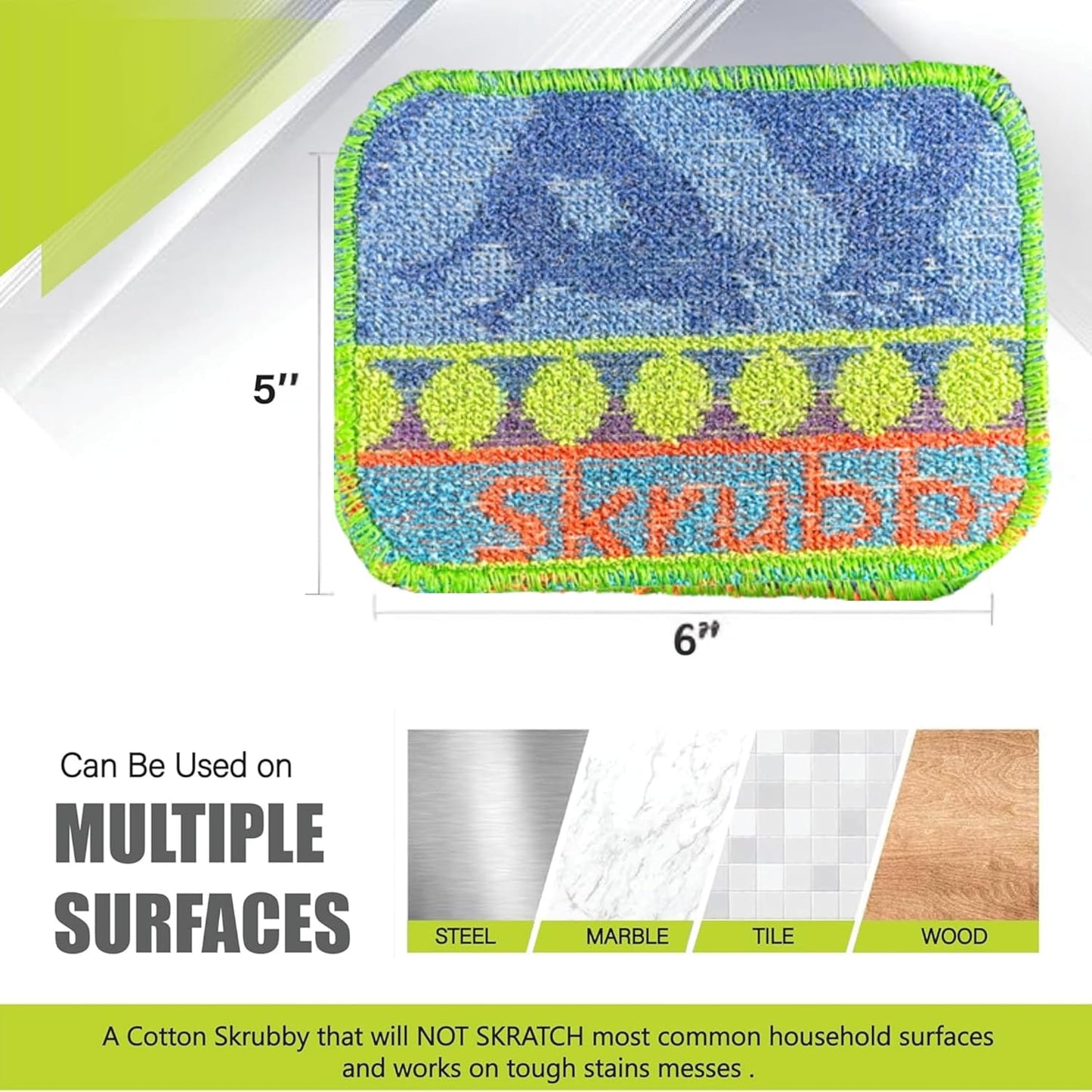 Wet-it! Skrubba 3-Pack Reusable Dish Scrubbers – Non-Scratch Scouring Pads for Kitchen & Household – Eco-Friendly, Dishwasher Safe Scrub Sponges for Dishes, Pots & Pans (Vogue)