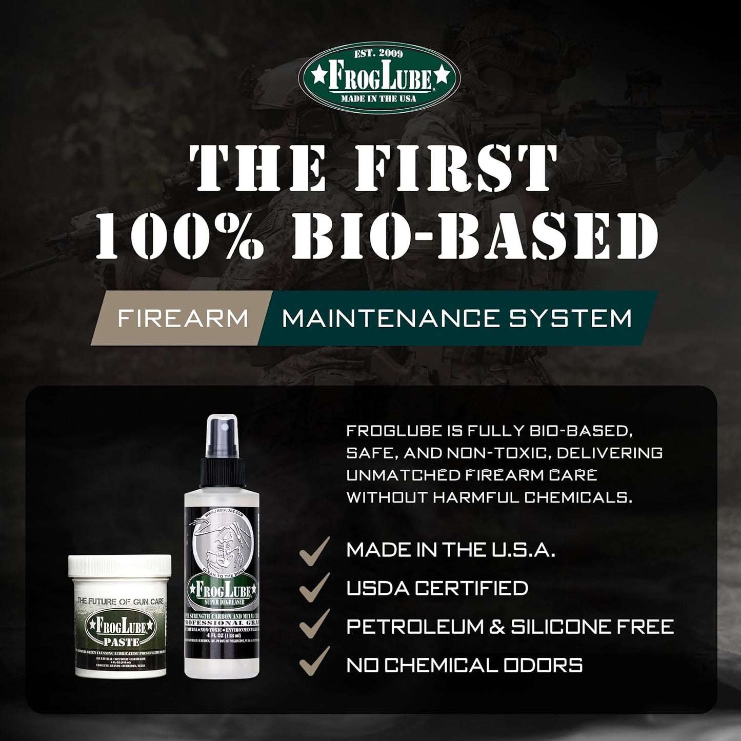 FrogLube C+LP Kit - Gun Lube and Cleaning Kit - Concentrated Gun Cleaning Spray for Heavy Carbon, Fouling, & Build Up - Metal Bonding Gun Lubricant Paste - Long-Lasting Lubrication & Protection