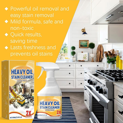 Kitchen Degreasing Cleaning Spray - Powerful Heavy Oil Stain Remover | Ideal for Range Hoods, Stoves, Ovens & Kitchen Utensils | Fast-Acting & Easy to Rinse
