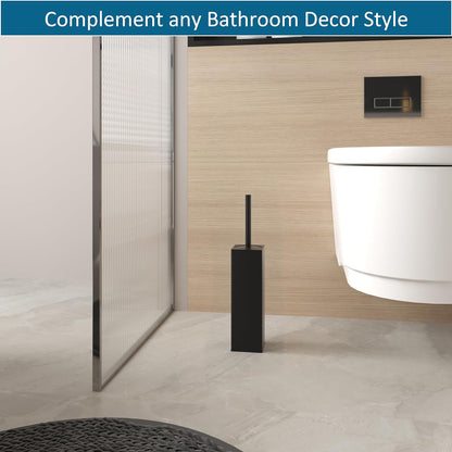 BVL Toilet Brush and Hoder Set Brushed Gold Freestanding for Bathroom