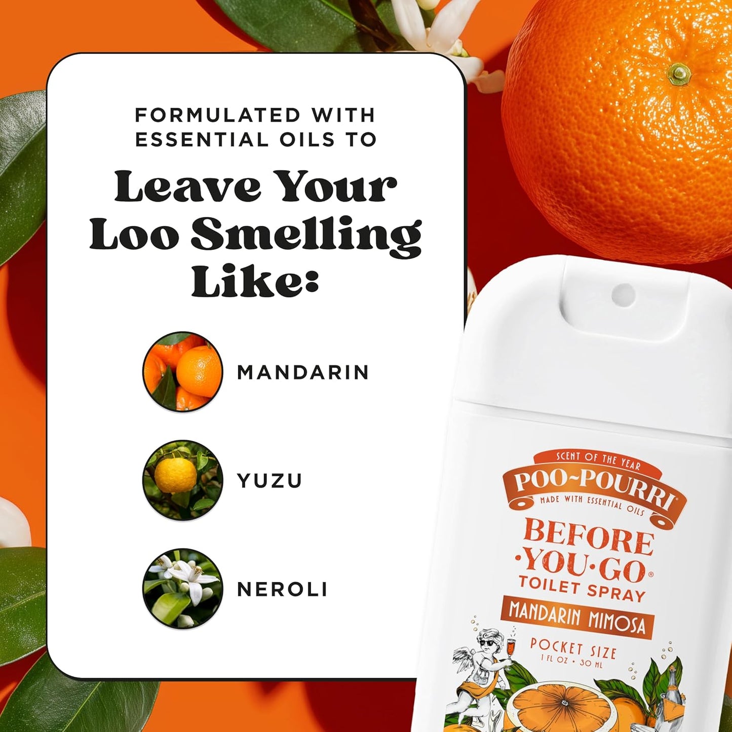 Poo-Pourri Before-You-Go Toilet Spray, Pink Citron, 2 Fl Oz, Up to 100 Uses, Bathroom Odor Deodorizer with Essential Oils for Home or Work, Travel Essentials, TSA Approved Size