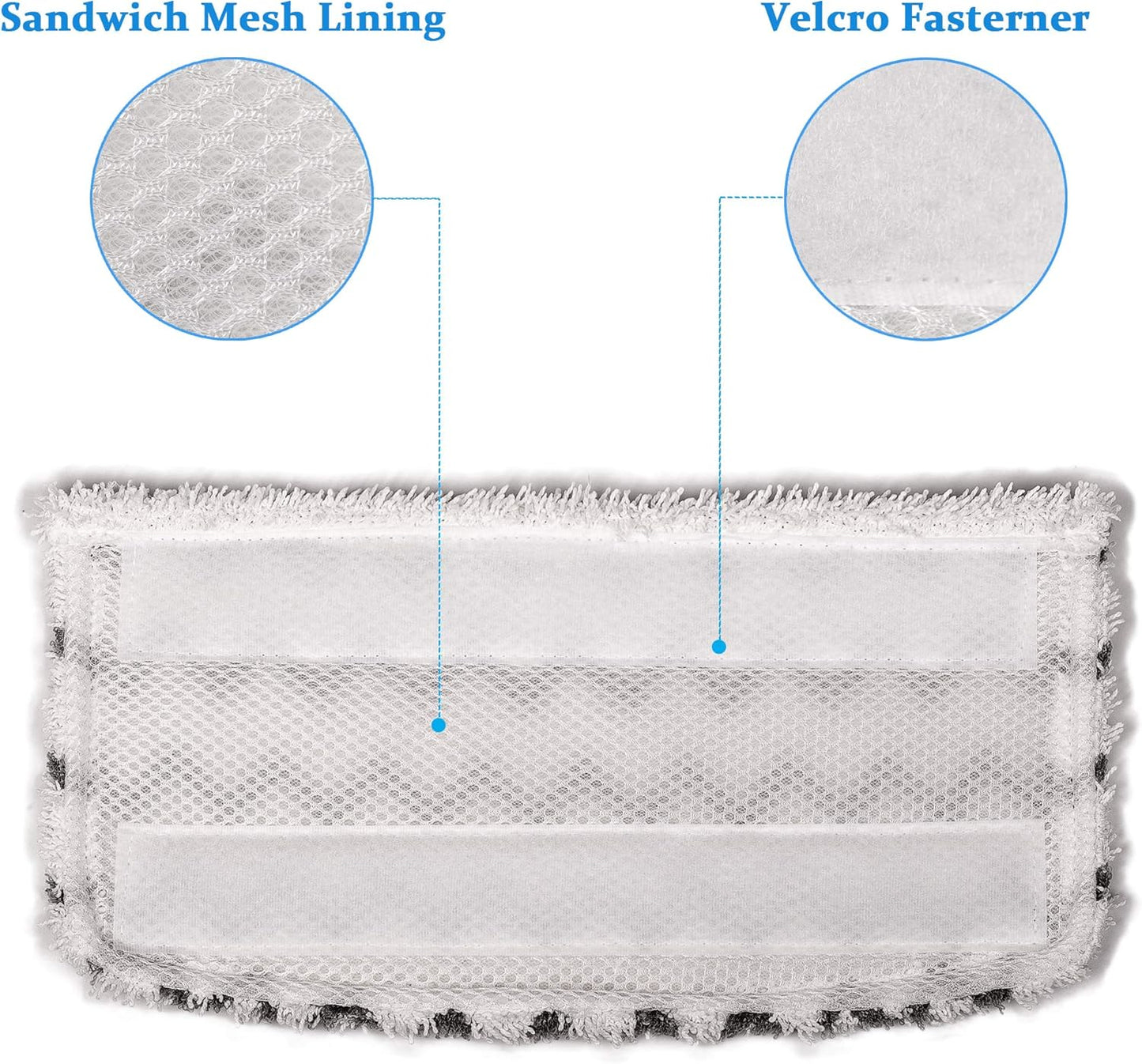 Flammi Steam Mop Pads for Shark S1000/S3101/S3250/SK Series SK410 SK435CO SK460 SK140 SK141 S3251 Steam Mop Replacement Pads, 4 Pack