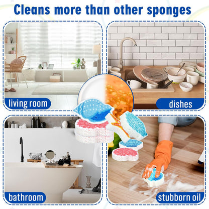 Whaline 8Pcs Starfish Shell Kitchen Sponges Water Absorbing Dish Washing Sponge Summer Sea Snail Starfish Shell Non Scratch Cleaning Scrub Sponges for Summer Home Kitchen Bathroom