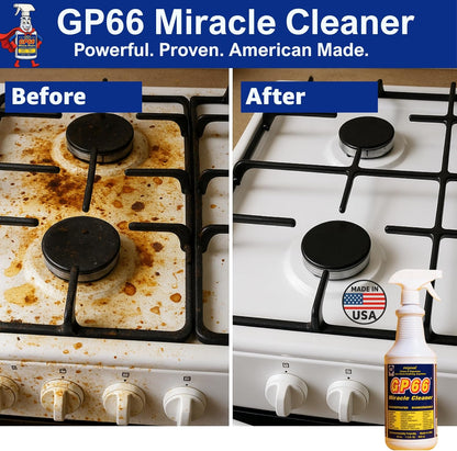 GP66 Green Miracle Cleaner Super Size (32 oz) – Powerful American Made All-Purpose Cleaner, Heavy Duty Concentrated Formula Cleans Kitchens, Bathrooms, Laundry, Ovens, Floors, Engines & More