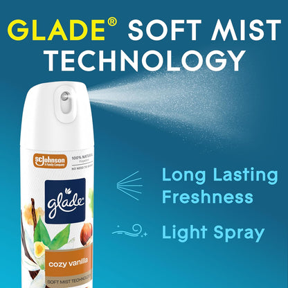 Glade Air Freshener Room Spray, Clean Linen Scent, Odor Fighting to Deliver Long Lasting Freshness, 7.3 Oz, 6 Count