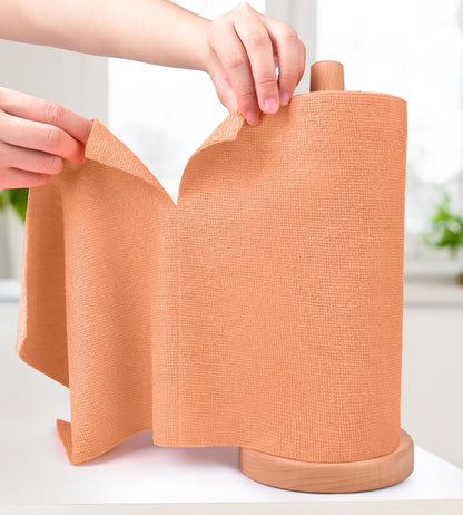 KitchLife Microfiber Cleaning Cloth Roll - Tear-Away Reusable Microfiber Paper Towels, Lint-Free, Washable, 20 Sheets for Kitchen, Car, Dishes, and Sensitive Surfaces (Pink)