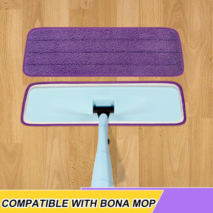 Set of 3 Microfiber Spray Mop Replacement Heads for Wet/Dry Mops Reusable Replacement Refills Fits for Bona Floor Care System (red)
