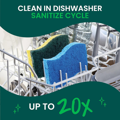 Scotch-Brite Heavy Duty Scrub Sponge, 9 Kitchen Sponges Designed for Tough Messes in the Kitchen that Last 3X Longer*, Best for Cast Iron Skillets and Outdoor Grills, Flexible, Durable, and Strong