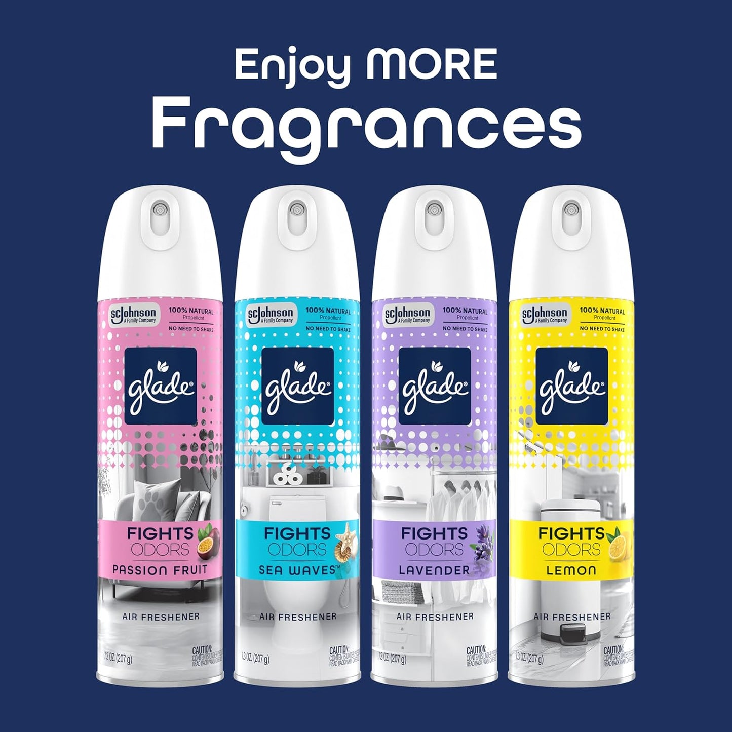 Glade Air Freshener Room Spray, Clean Linen Scent, Odor Fighting to Deliver Long Lasting Freshness, 7.3 Oz, 6 Count