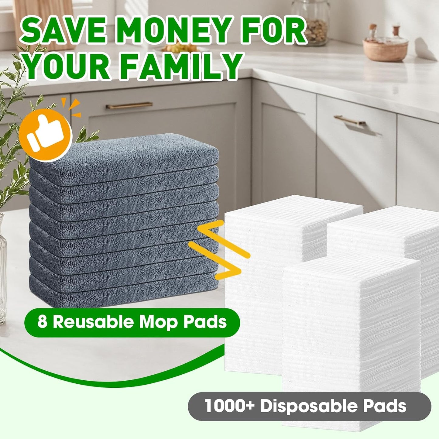 12Pcs Reusable Microfiber Mop Pads Compatible with Sweeper Mops,Dry Sweeping Cloths & Wet Mopping Pads Refills,Washable Mop Pads for Floor Cleaning
