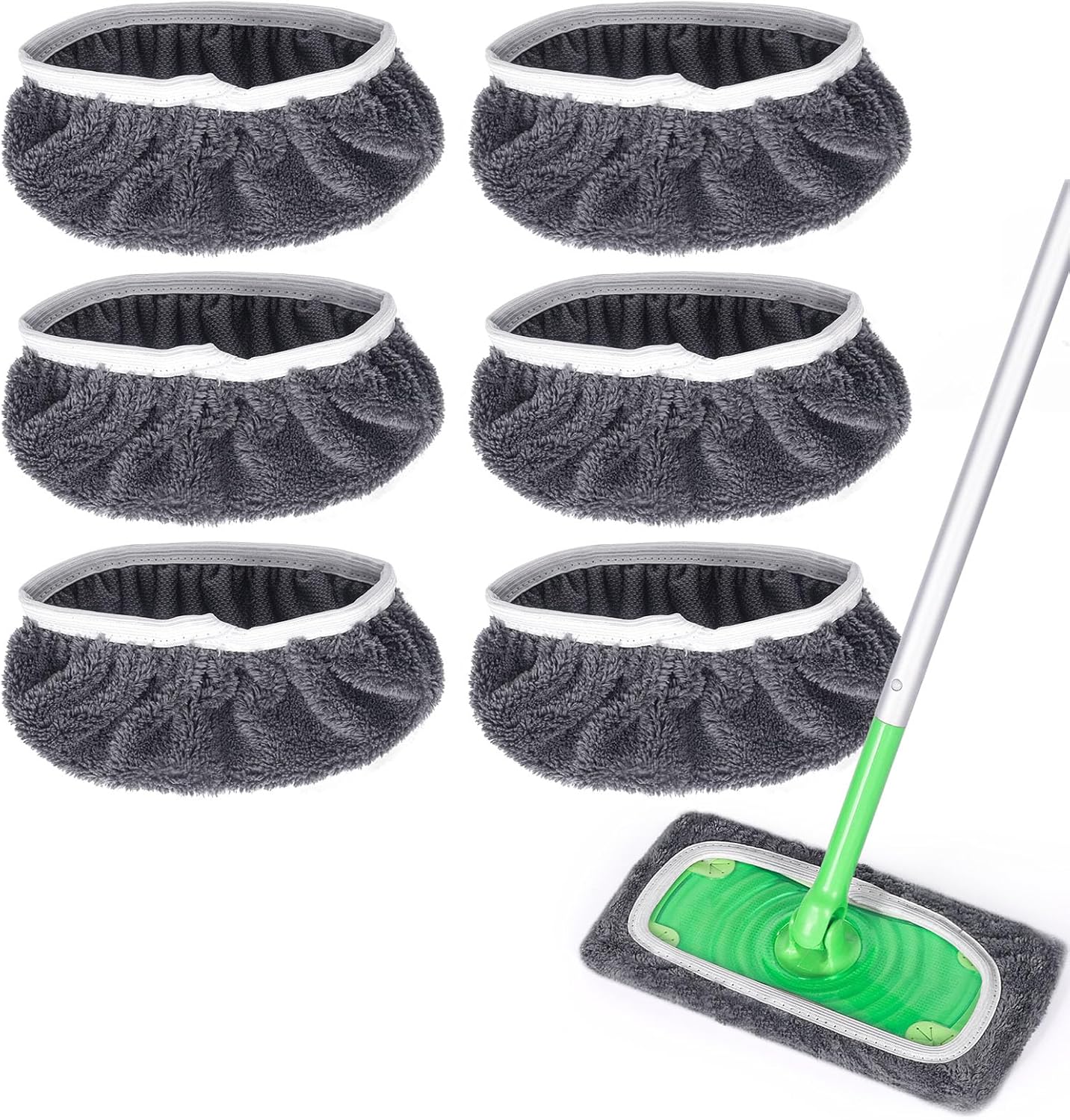 Reusable Microfiber Mop Pads for Swiffer Sweeper Mop - Dry Sweeping Cloths & Wet Mopping Cloths for Household Cleaning - Washable Wet Pads for Mopping Floors - 4 Pack (Mop is not Included)