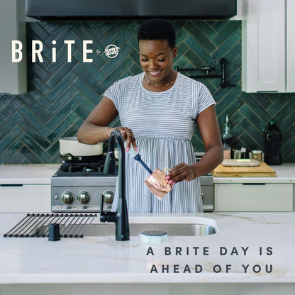 Brite by Scotch-Brite Limited Edition 2-in-1 Straw and Bottle Brush Set, Sleek and Stylish Bottle Cleaner Brush with 360-Degree Bristles and Hidden Straw Brush