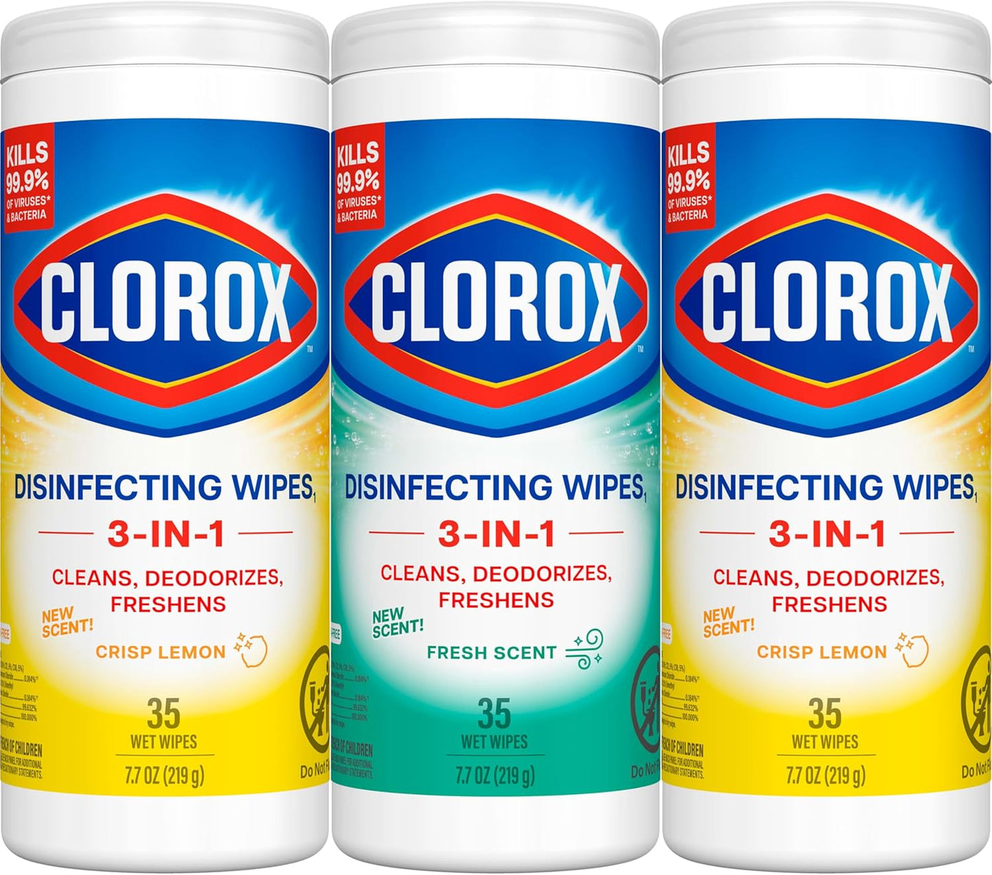 Clorox Disinfecting Cleaning Wipes Variety Pack, 35 Count Each (Package May Vary)