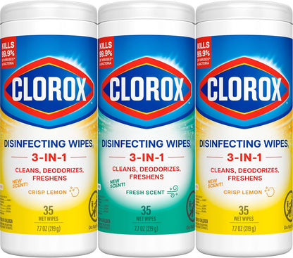Clorox Disinfecting Cleaning Wipes Variety Pack, 35 Count Each (Package May Vary)