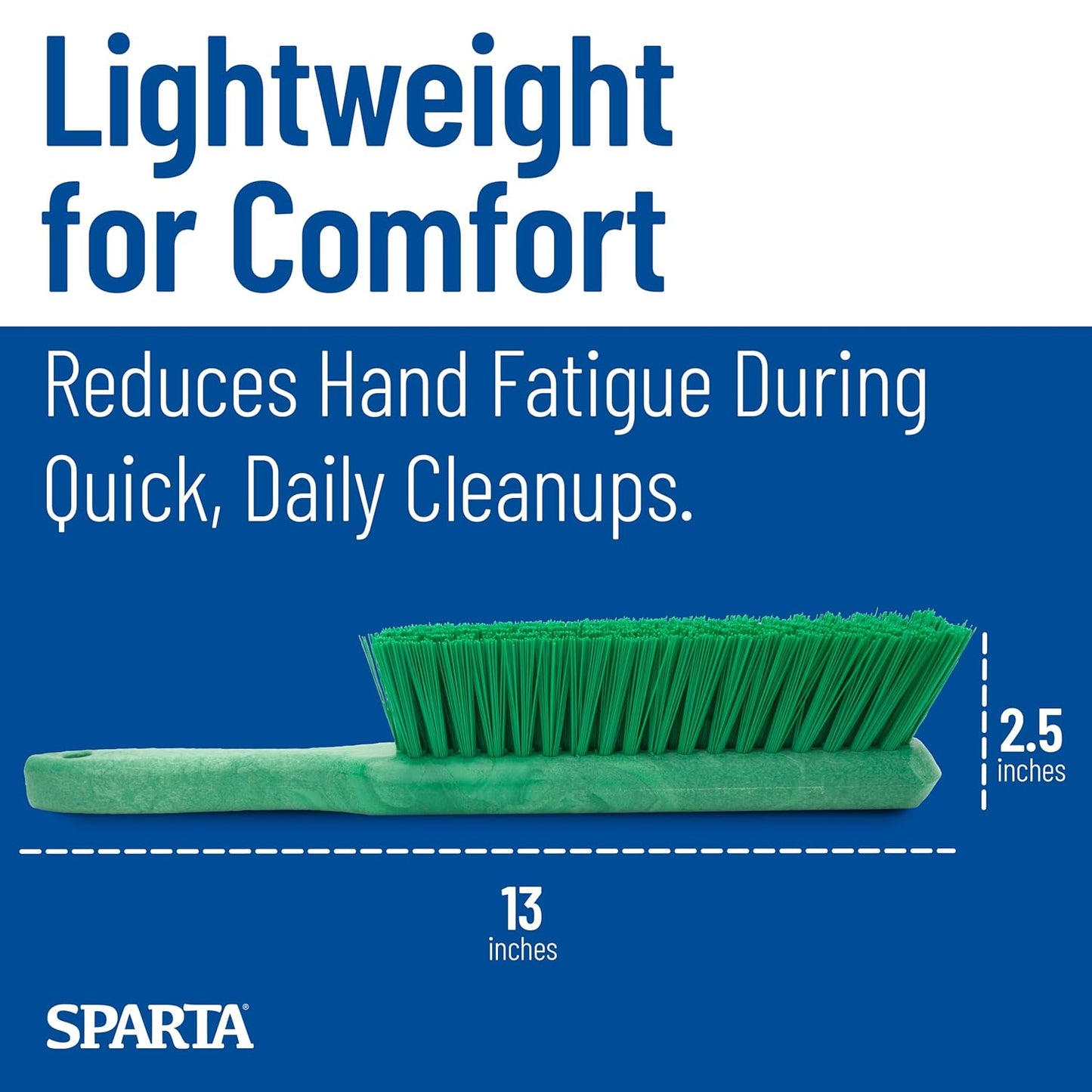 SPARTA Handheld Soft Counter Brush 8 Inch Bristle Span, Multi-Use Dust Brush with 5 Inch Handle for Tables, Countertops, and Delicate Surfaces, Polyester, Orange