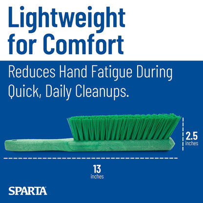SPARTA Handheld Soft Counter Brush 8 Inch Bristle Span, Multi-Use Dust Brush with 5 Inch Handle for Tables, Countertops, and Delicate Surfaces, Polyester, Orange