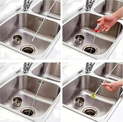 Drain Clog Remover Snake Tool for Hair and Debris, Unclog Toilet, Sink, Shower, Bathtub, Sewer