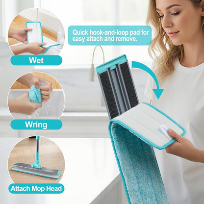 JOYMOOP 18 Inch Dust Mop for Hardwood Floors, Heavy Duty Industrial Wet Dry Mops with Telescopic Handle, Includes 5 Microfiber Mop Pads