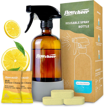 flowcheer Multi Surface Cleaner Refills -All Purpose Cleaning Tablets-Makes 192 fl oz(12 x 16 Fl oz) Bottles of Spray Cleaner for Household&Kitchen Cleaning-Lavender Scent(Not Included Bottles)