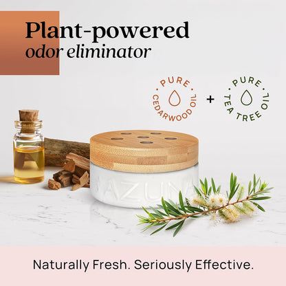 Azuna Pet Odor Eliminator for Strong Odor Gel | Plant Powered Australian Tea Tree Oil | Dog and Cat Room Deodorizer | Child and Pet Safe Air Fresheners for home | Cedarwood Scent | 8oz Pod