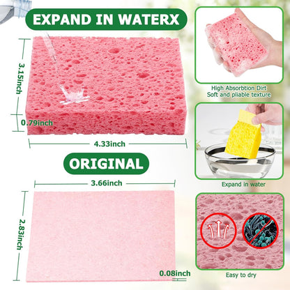 12 Pack Dishwashing Sponges Natural Cellulose Sponges Plant Based Resilient and Reusable Soft Dish Sponges for Washing Dishes DIY Craft Sponge for Fun