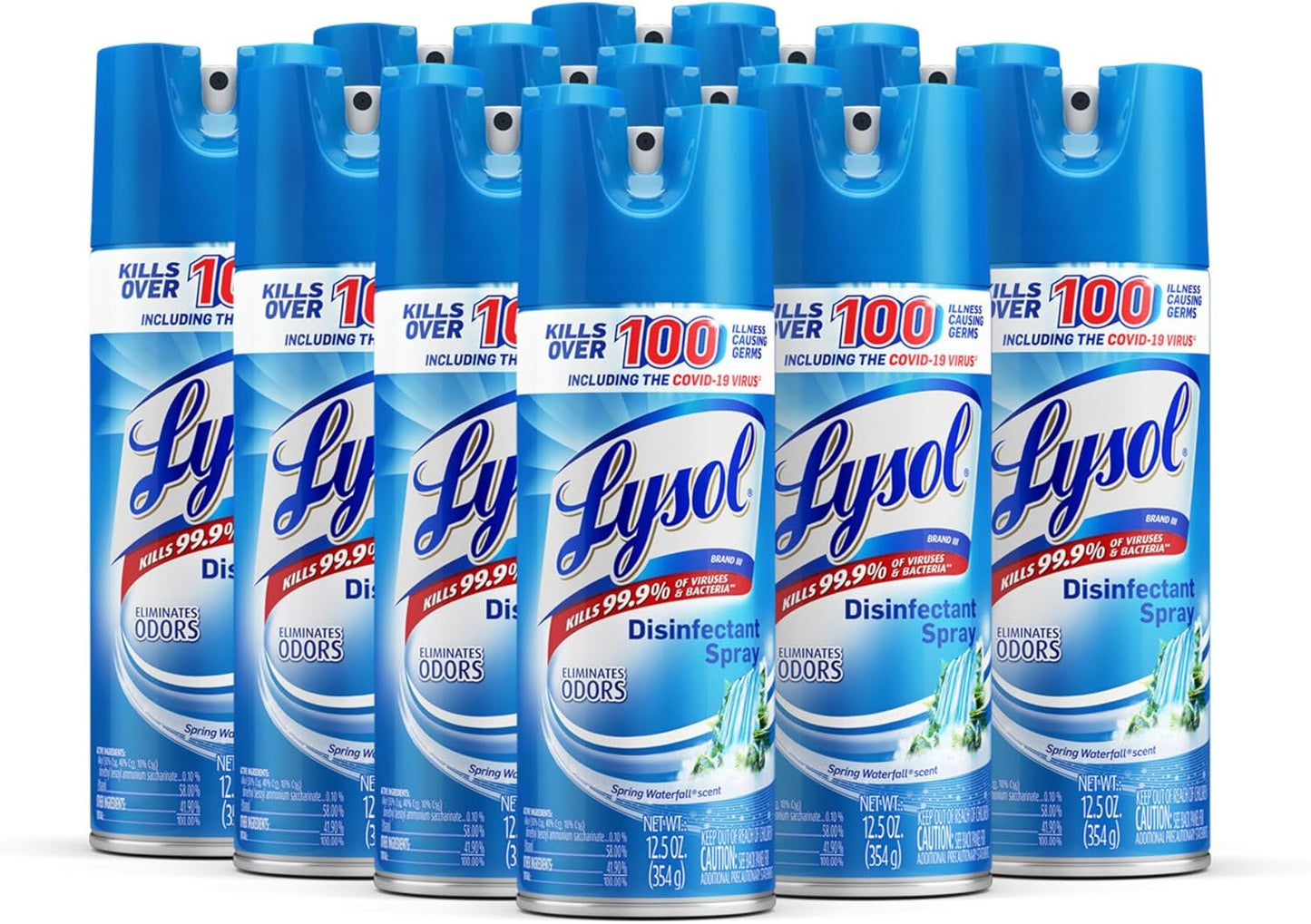 Lysol® Disinfectant Spray - Spring Waterfall 12.5 oz, Case of 12 Cans