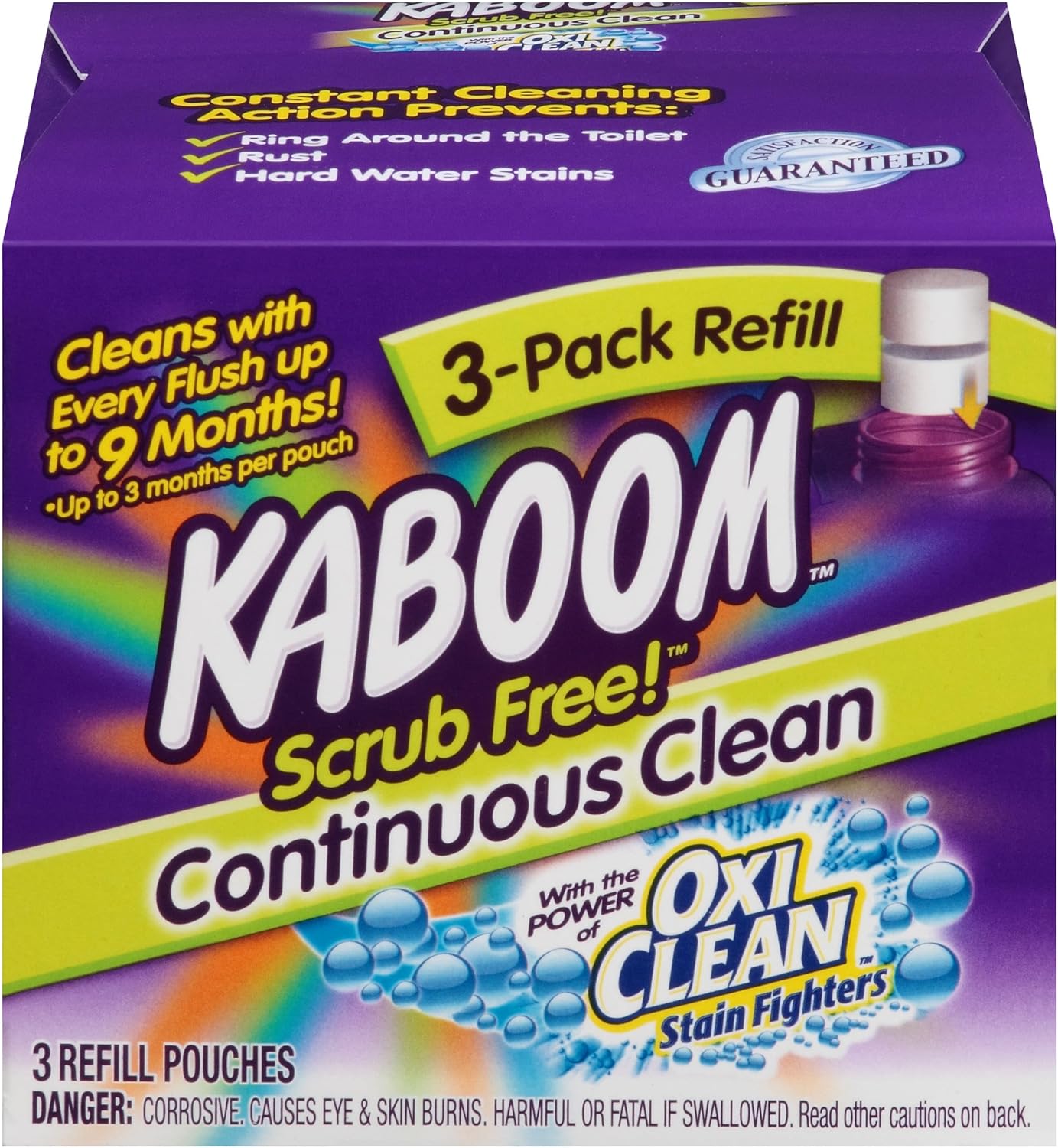 Kaboom Scrub Free! Toilet Bowl Cleaner System with 2 Refills