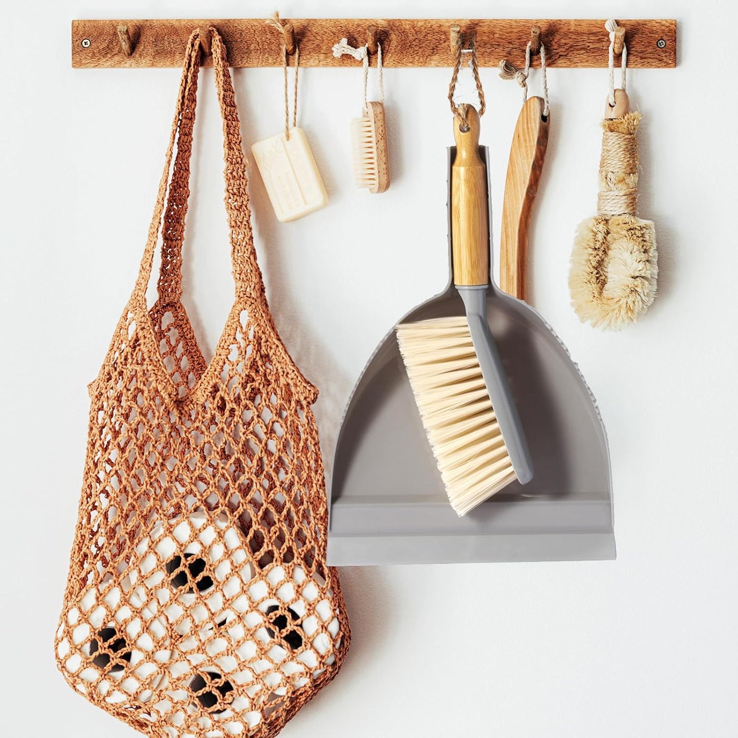Mini Broom and Dustpan Set - Small Broom and Dustpan Set for Home, Camping Broom, Whisk Brooms Small(Gray Orange)