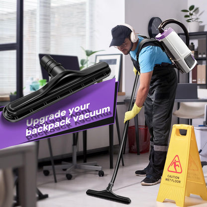 Replacement Floor Tool Compatible with ProTeam 101446 E-Z Glide Backpack Vacuums 10 QT & 6 QT, 14" Hard Floor Tool Compatible with Commercial Cleaners(Brush with Scalloped Edges,Gray)