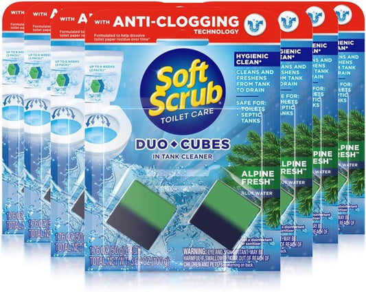 Soft Scrub In-Tank Toilet Cleaner Duo-Cubes, Alpine Fresh, 2 Count (7 Pack)