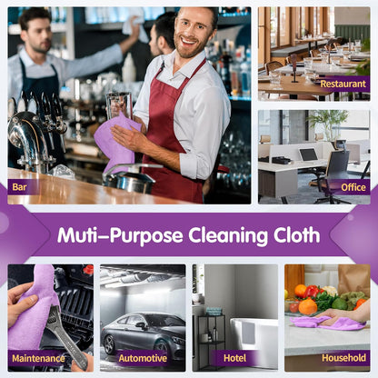 FIXSMITH Microfiber Cleaning Cloth - Pack of 8, Size: 12 x 16 in, Multi-Functional Cleaning Towels, Highly Absorbent Cleaning Rags, Lint-Free, Streak-Free Cleaning Cloths for Car Kitchen Home