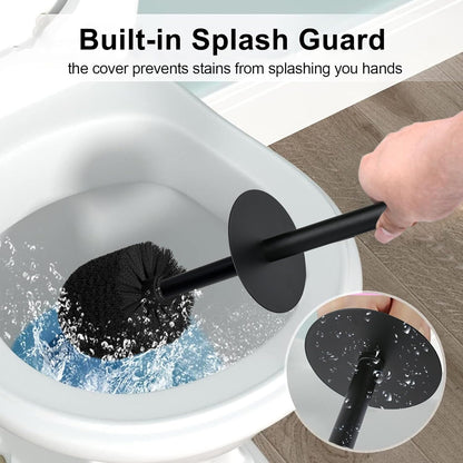 White Floral Branches Design Resin Toilet Bowl Brush and Holder Set, Elegant Bathroom Cleaning Tool with Durable Bristles, Compact and Functional
