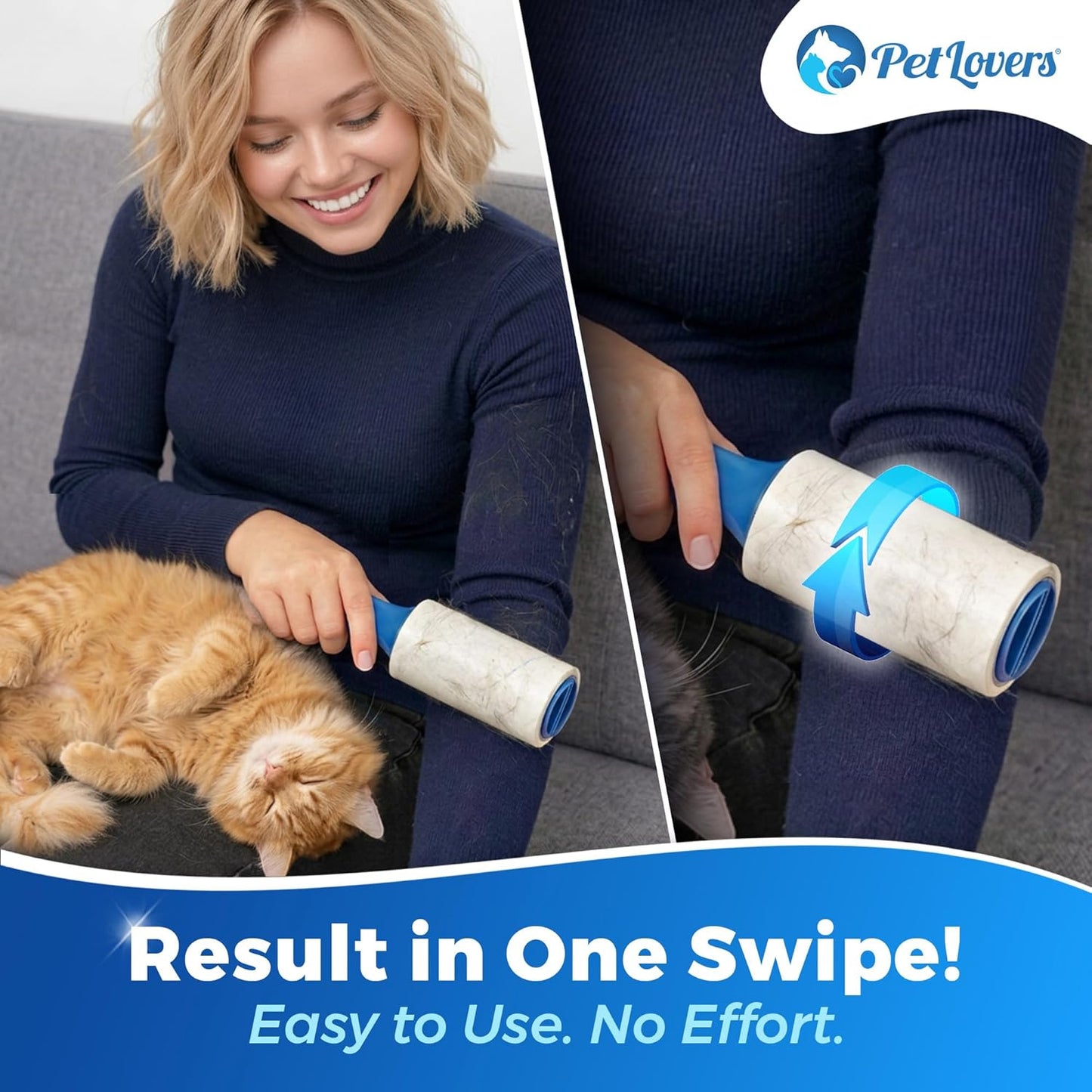 PetLovers Extra Sticky Lint Roller Mega Value Set 600 Sheets for Pet Hair Removal, Dog and Cat Lint Remover 6 Pack