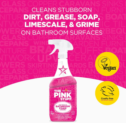 Stardrops - The Pink Stuff - Miracle Bathroom Foam Cleaner 750ml - Baths, Tiles, Soap Scum, Limescale, Streak Free