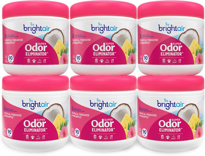 Bright Air 14 oz. Super Odor Eliminator, For Medium-Size Spaces, Cool & Clean Scent, Case of 6,Air Freshener, Natural Essential Oils, Lasts Up to 90 Days Each
