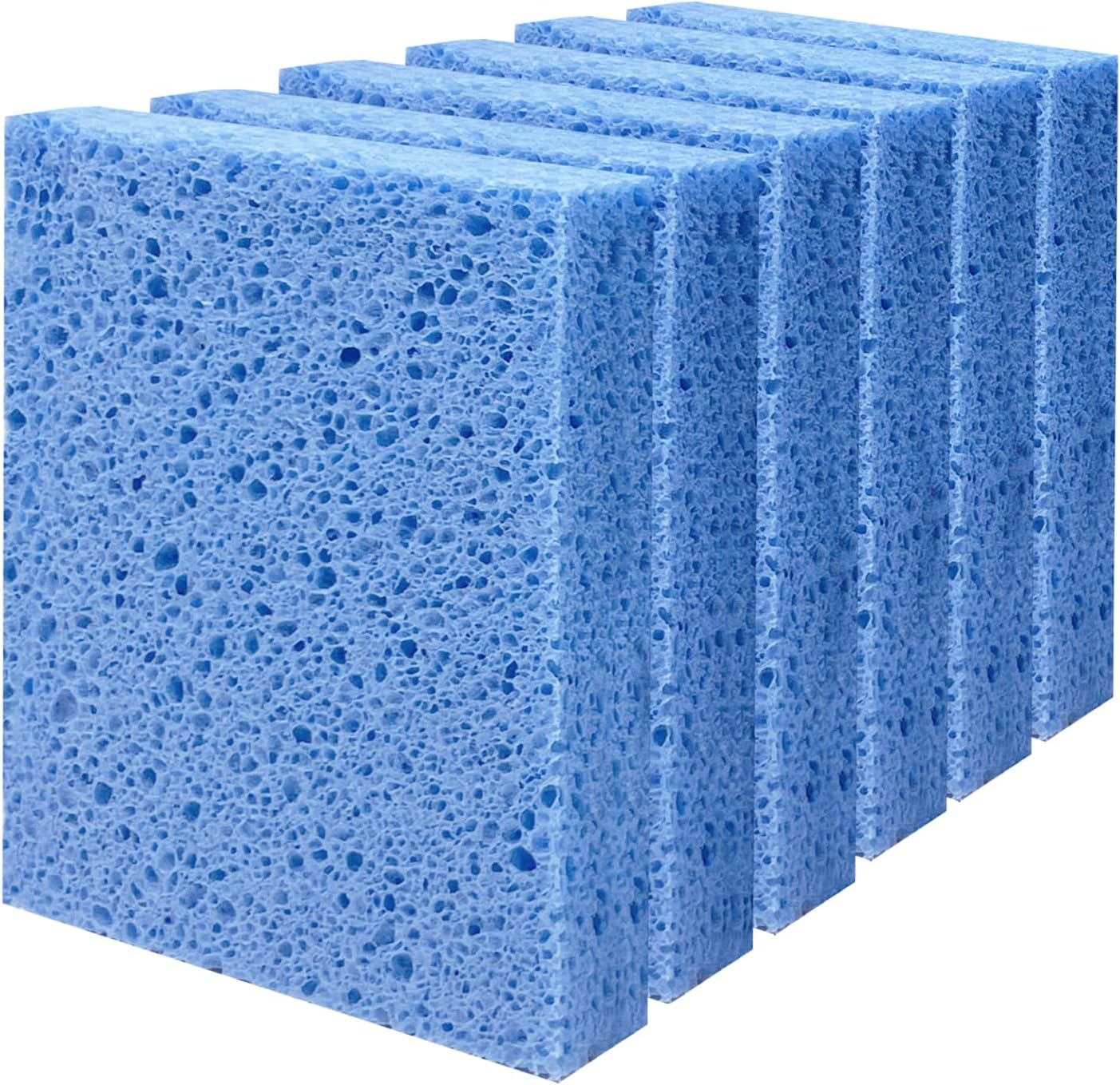 Cellulose Sponges, Large Size 4" x 6" x 1" - Heavy Duty Scrub Kitchen Sponge, Clean Tough Messes Without Scratching Kitchen Cleaning Pads, Pop Up Eco DIY (6 Pack), Green