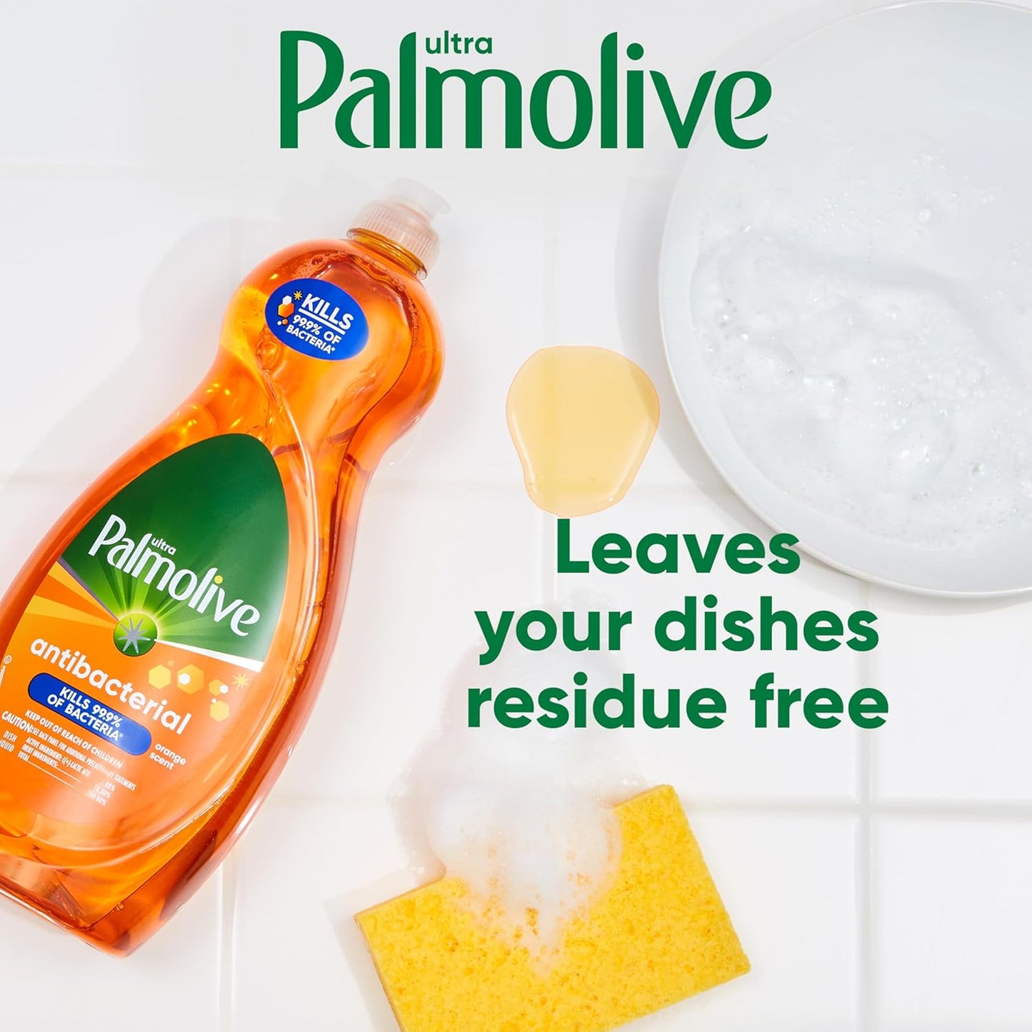 Palmolive Ultra Concentrated Antibacterial Liquid Dish Soap, Orange Scent, 9.7 Fl Oz (Pack of 16)