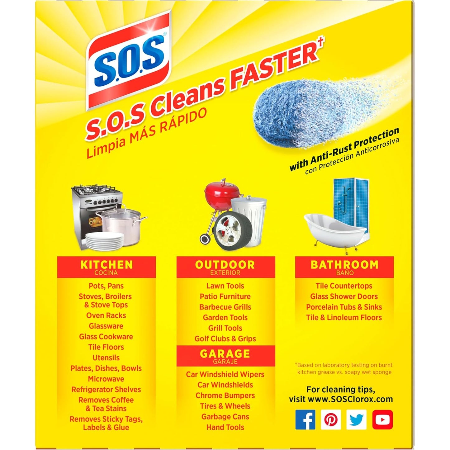 S.O.S Steel Wool Soap Pads, Lemon Fresh, 10 Count
