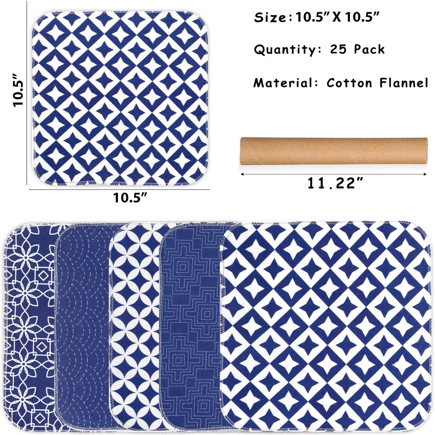 25 Pack Reusable Paper Towels, Paperless Towels Roll Washable Cotton Cloth for Kitchen Towels Zero Waste Products Alternative Paper Towels Alternative (Bohemian)