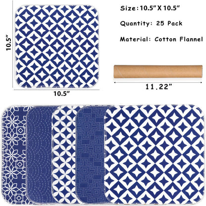 25 Pack Reusable Paper Towels, Paperless Towels Roll Washable Cotton Cloth for Kitchen Towels Zero Waste Products Alternative Paper Towels Alternative (Bohemian)