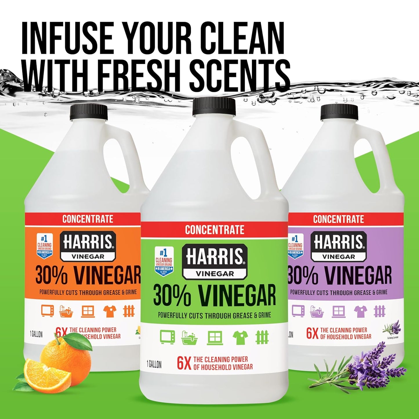 Harris 30% Vinegar Concentrated Extra Strength — All Purpose Cleaner for Home, Garden & Patio