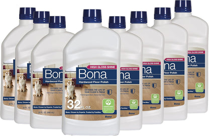 Bona Hardwood Floor Polish - 32 fl oz - High Gloss Shine - Polish for Wood Floors - Protects and Renews Dull Flooring - Covers 500 sq ft