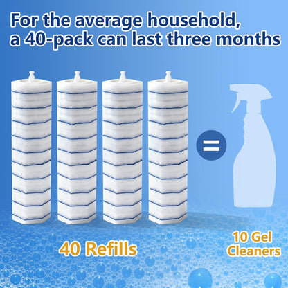 80 Toilet Wand Refills for Clorox Toilet Wand, Disposable Toilet Brush Head with Rich Foaming, Extra Thick Triple-layer Refills, Strong Cleaning & Scrubbing Power, Won't Fall Off or Fall Apart