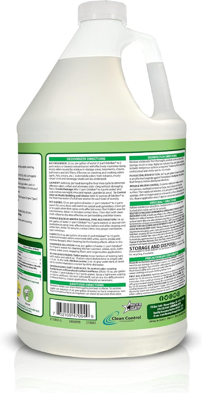 OdoBan Ready-to-Use Disinfectant and Odor Eliminator, Set of 3, 4 Ounce Travel Spray, 32 Ounce Spray, 1 Gallon Concentrate, Original Eucalyptus Scent
