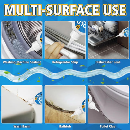 Mold Stain Cleaner Gel, 8 Fl Oz Washing Machine Cleaner with Brush, Mold Cleaner Gel for Front Loader Washing Machine Seal, Bathroom Grout, Kitchen Sink, Shower, Refrigerator Strip (Basil)
