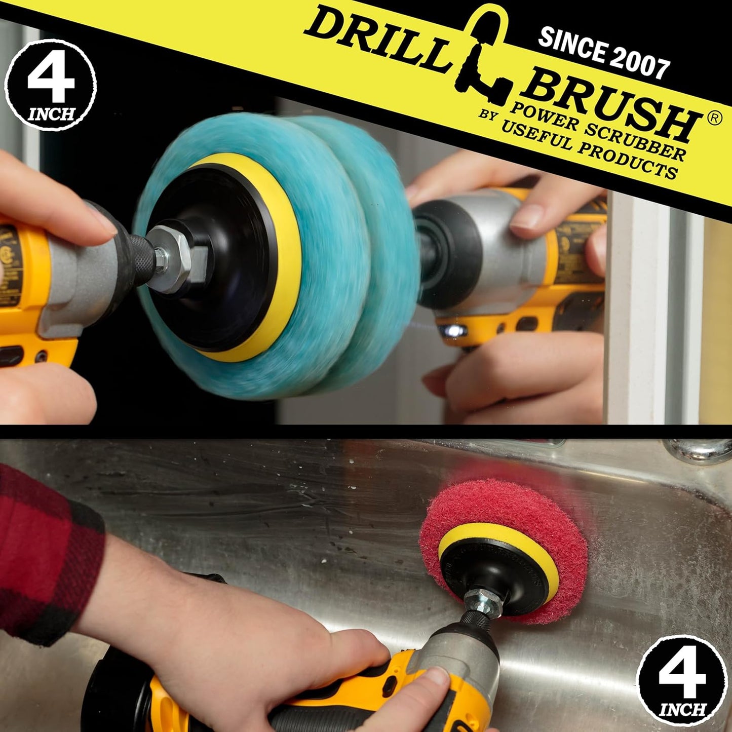 Bathroom - Cleaning Supplies - Drill Brush Power Scrubber Pads - Shower Cleaner - Bathtub - Bath Mat - Bathroom Sink - Tile Cleaner - Baseboard Cleaner - Vinyl Flooring - Hard Water Stain Remover