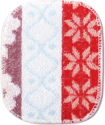 Amarelle GEN II Dish Washing Scrubbers (3-Pack), Made in Green Kitchen Scrubbers for Dishes, Non Scratch Pot & Pan Scrubber, Dual-Sided Heavy-Duty Scouring Pads, Reusable (Nordic Folk)
