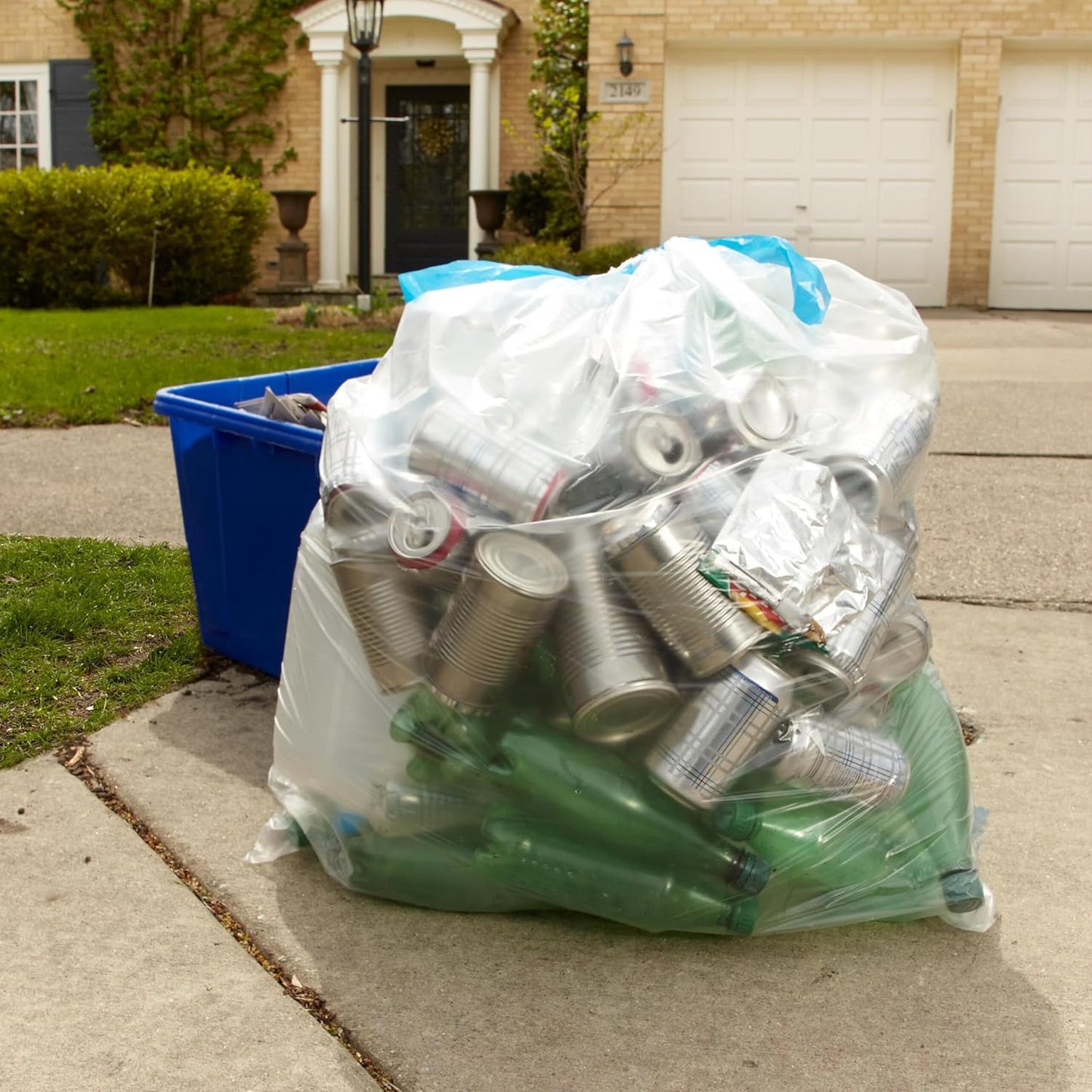 Hefty Recycling Trash Bags, Clear, 13 Gallon, 60 Count Packaging May Vary