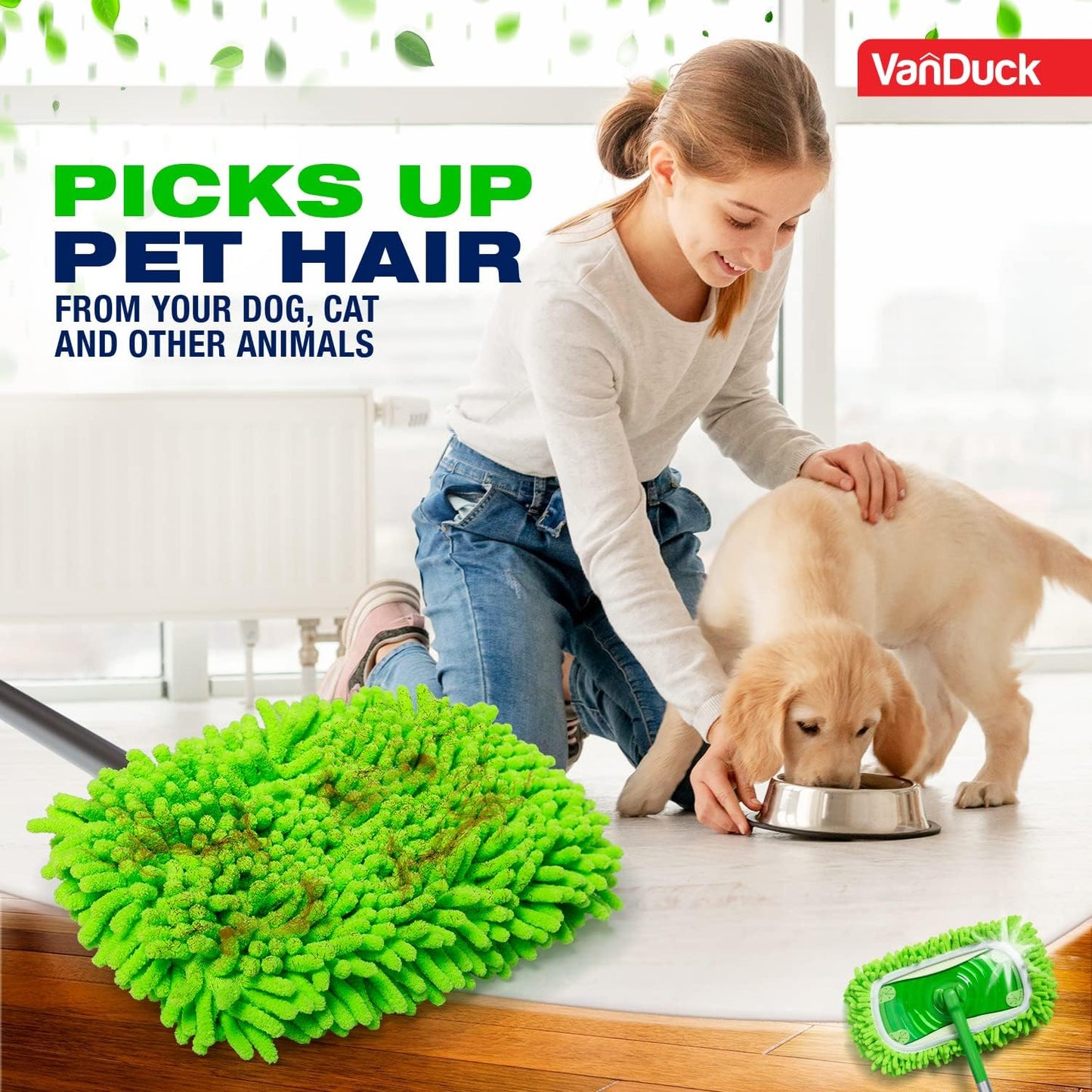 VanDuck Reusable 100% Cotton Mop Pads Compatible with Swiffer Sweeper (4-Pack), Terry Cloth Mop Covers Washable for Wet Mopping and Floor Cleaning (Handle is Not Included)