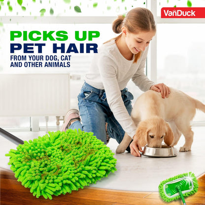 VanDuck Reusable 100% Cotton Mop Pads Compatible with Swiffer Sweeper (4-Pack), Terry Cloth Mop Covers Washable for Wet Mopping and Floor Cleaning (Handle is Not Included)